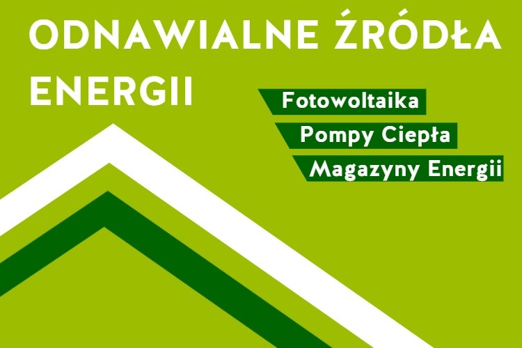 Plakat z napisem: Odnawialne źródła energii