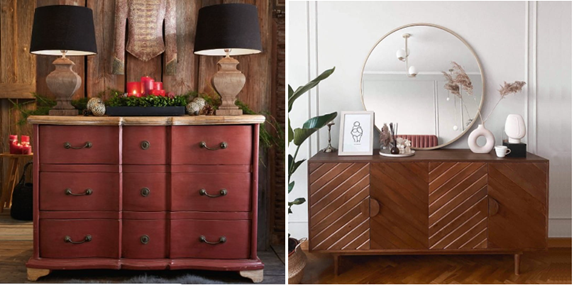Oryginalna romantyczna komoda do salonu – dwie wersje