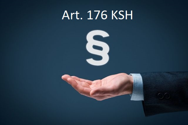 Grafika przedstawiająca rękę, nad którą widnieje napis: ART. 176 KSH