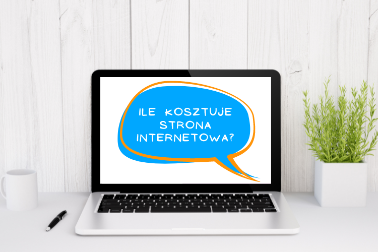 Pytanie na ekranie laptopa: Ile kosztuje strona internetowa?