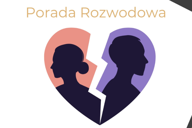 Adwokaci – Grafika przedstawiająca parę odwróconą do siebie plecami i napis Porada rozwodowa